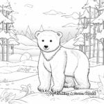 Winter Thematic Polar Bear And Snow Coloring Pages 4