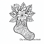 Winter Theme: Snowflake Socks Coloring Pages 1