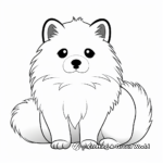 Winter-themed Arctic Fox Coloring Pages 1