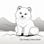Winter-themed Arctic Fox Coloring Pages 3