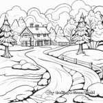 Winter Wonderland Landscape Coloring Pages 1
