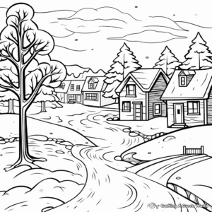 Winter Wonderland Landscape Coloring Pages 3
