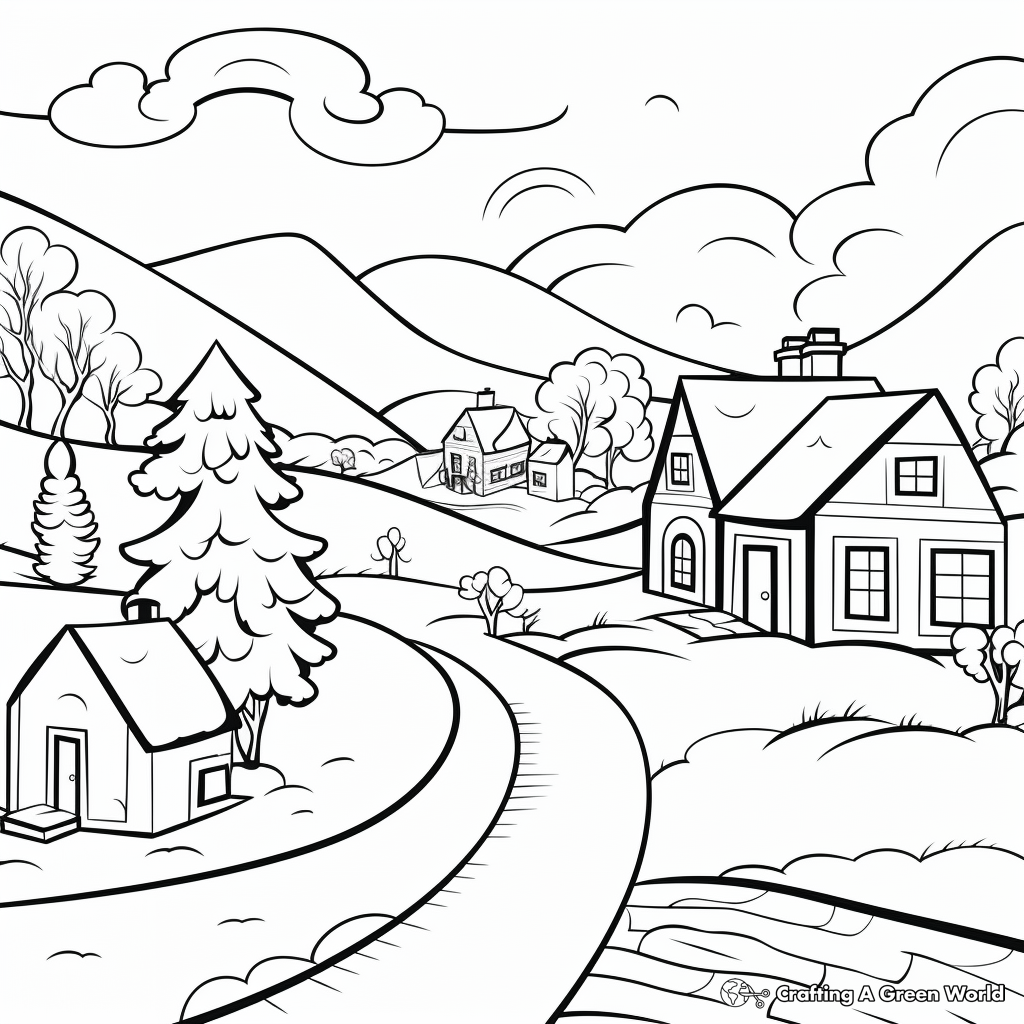 Winter Wonderland Landscape Coloring Pages 4