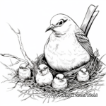 Winter Wren Family Coloring Pages: Male, Female, and Chicks 1