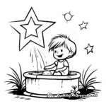 Wishing Well And Shooting Star Coloring Sheets 2