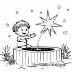 Wishing Well And Shooting Star Coloring Sheets 3
