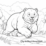 Wombat in Action: Running Wombat Coloring Pages 3