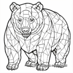 Wombat Mosaic Coloring Pages for Skilled Artists 1