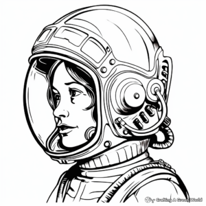 Women in Space: Female Astronaut Helmet Coloring Pages 2