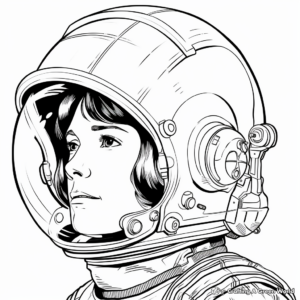 Women in Space: Female Astronaut Helmet Coloring Pages 3
