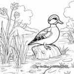 Wood Duck in Nature: Forest-Scene Coloring Pages 4