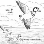 Wood Duck Migration: Sky Scene Coloring Page 2
