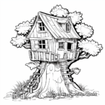 Wooden Gnome Tree House Coloring Pages 2