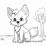 Woodland Baby Fox Coloring Sheets 1