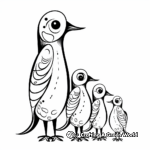 Woodpecker Family Coloring pages: Male, Female, and Chicks 2