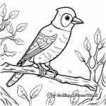 Woodpecker in Forest: Nature-Scene Coloring Pages 3