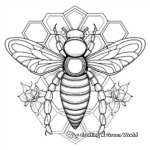 Worker Bee and Honeycomb Coloring Pages for Adults 1