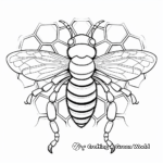 Worker Bee and Honeycomb Coloring Pages for Adults 3