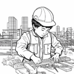 Workers Jacket: Construction Scene Coloring Pages 3