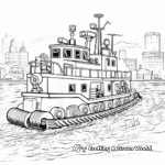 Working Tugboat Scene Coloring Pages 3