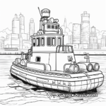 Working Tugboat Scene Coloring Pages 4