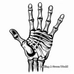 X-ray Themed Skeleton Hand Coloring Pages 3
