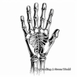 X-ray Themed Skeleton Hand Coloring Pages 4
