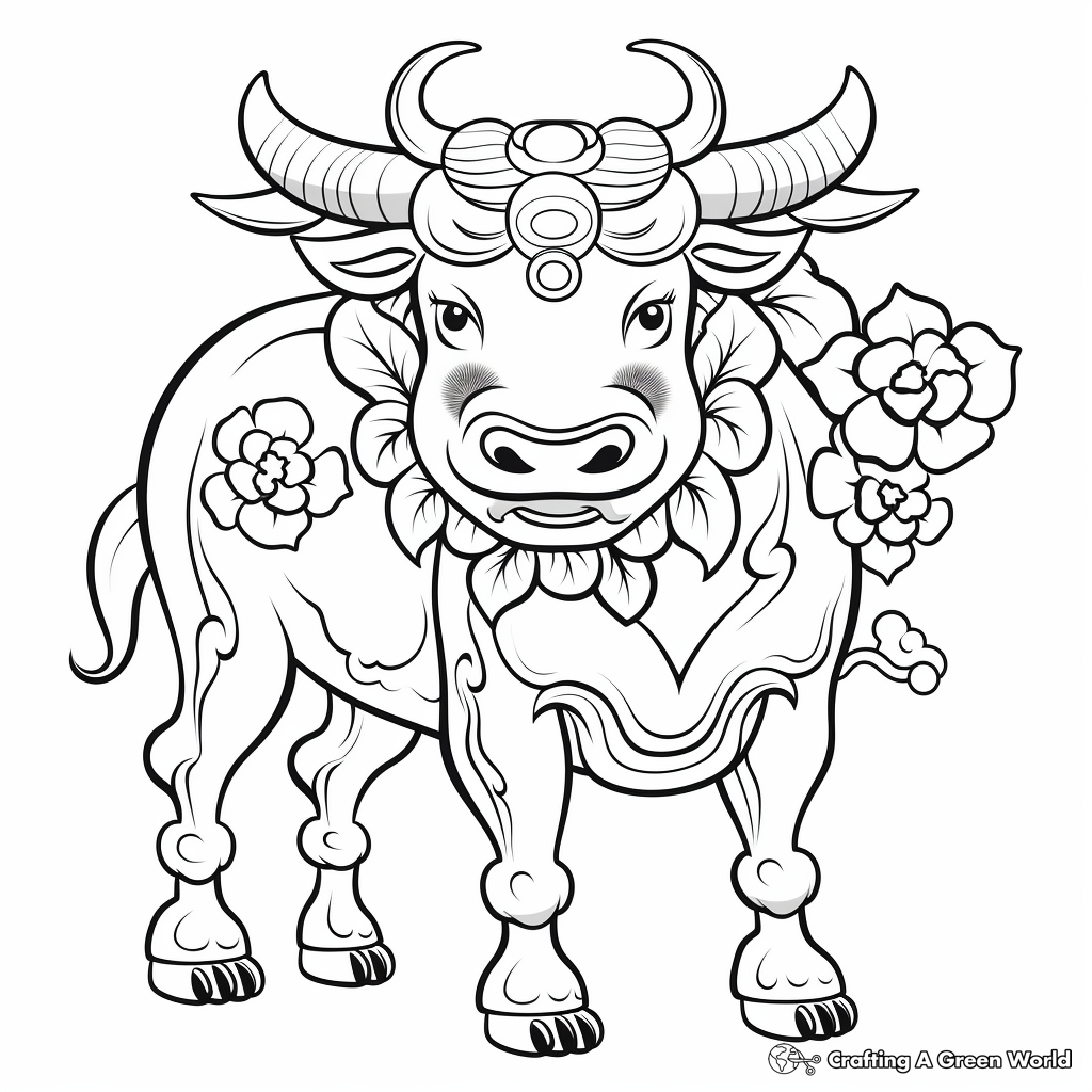 Year of the Ox: Chinese New Year Coloring Pages 3