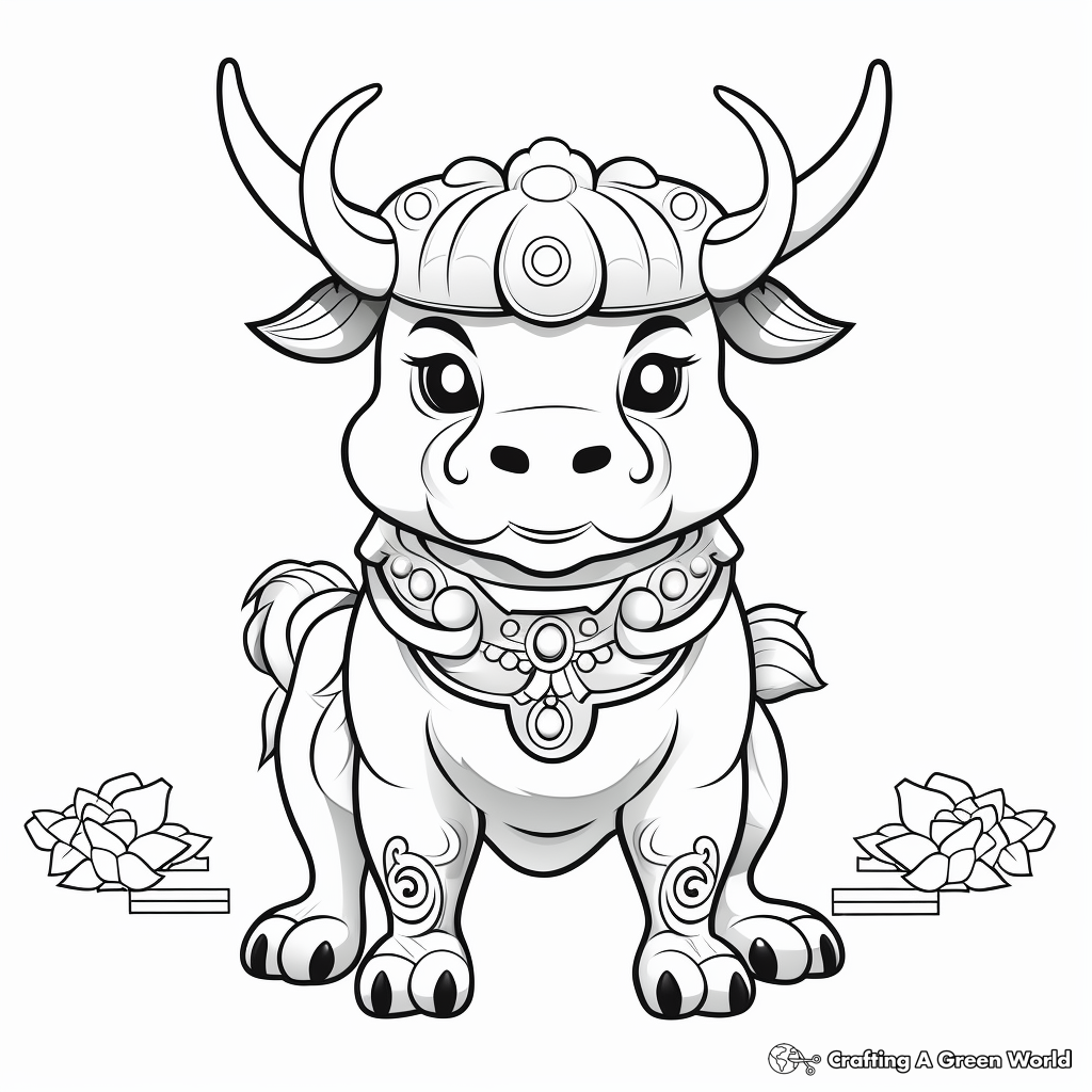 Year of the Ox: Chinese New Year Coloring Pages 4