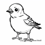 Young Sparrow Chick Coloring Pages for Children 1