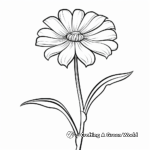 Youthful Zinnia Bud Coloring Pages for Children 2