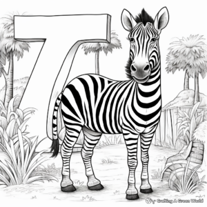 Z Is for Zoo and Zebra Coloring Pages 1