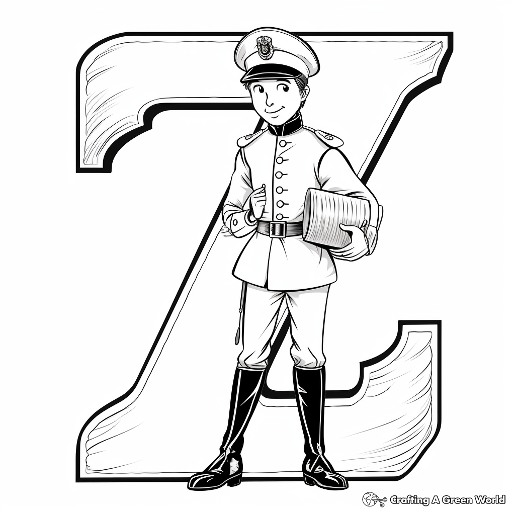 Z Is for Zookeeper Coloring Pages 2