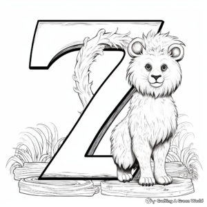 Zany Zoo Animal Alphabet Coloring Pages 2