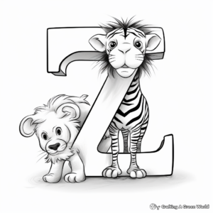 Zany Zoo Animal Alphabet Coloring Pages 4