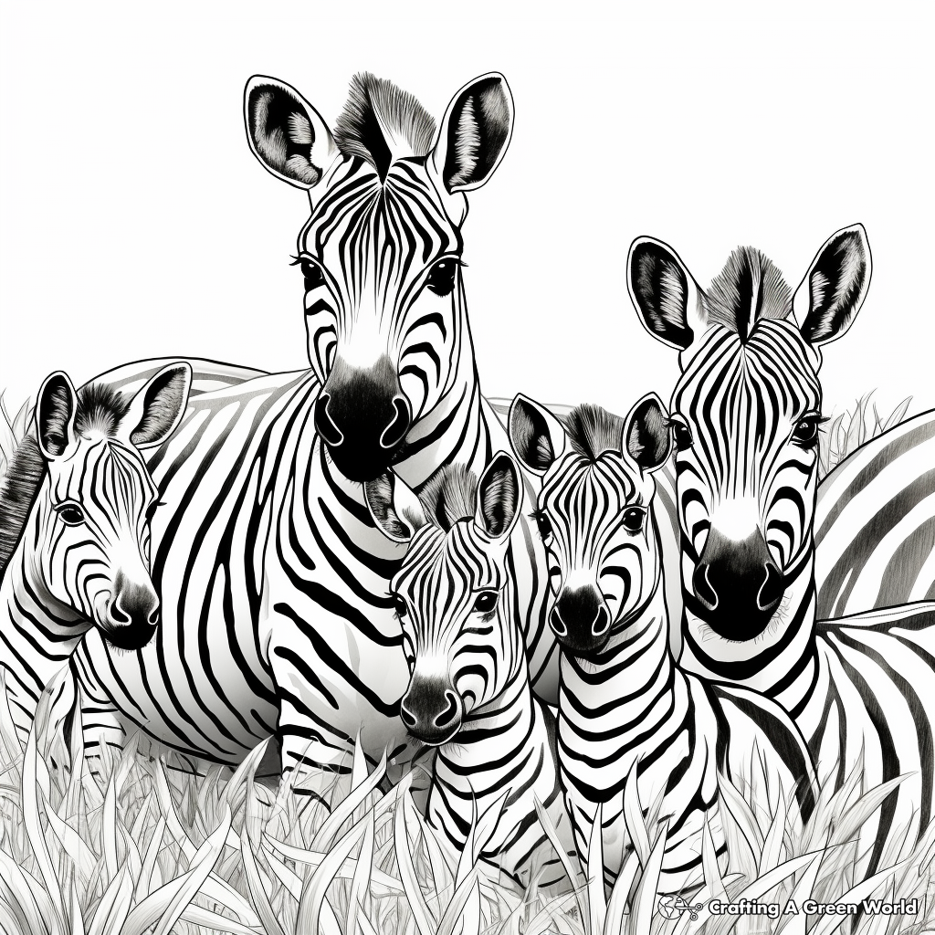 Zebras at the Zoo Coloring Pages 4