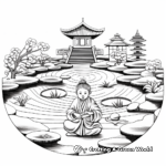 Páginas para colorear de jardines zen para meditar 4