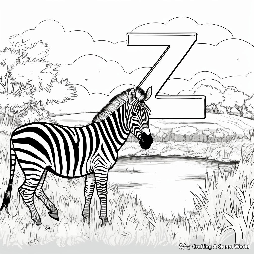 Zestful Zebra Coloring Pages 1