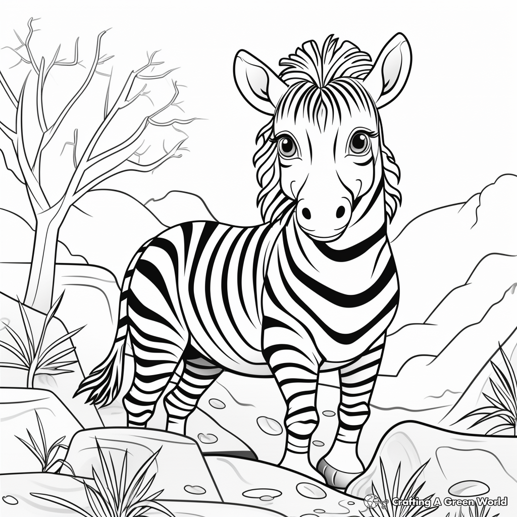 Zestful Zebra Coloring Pages 2