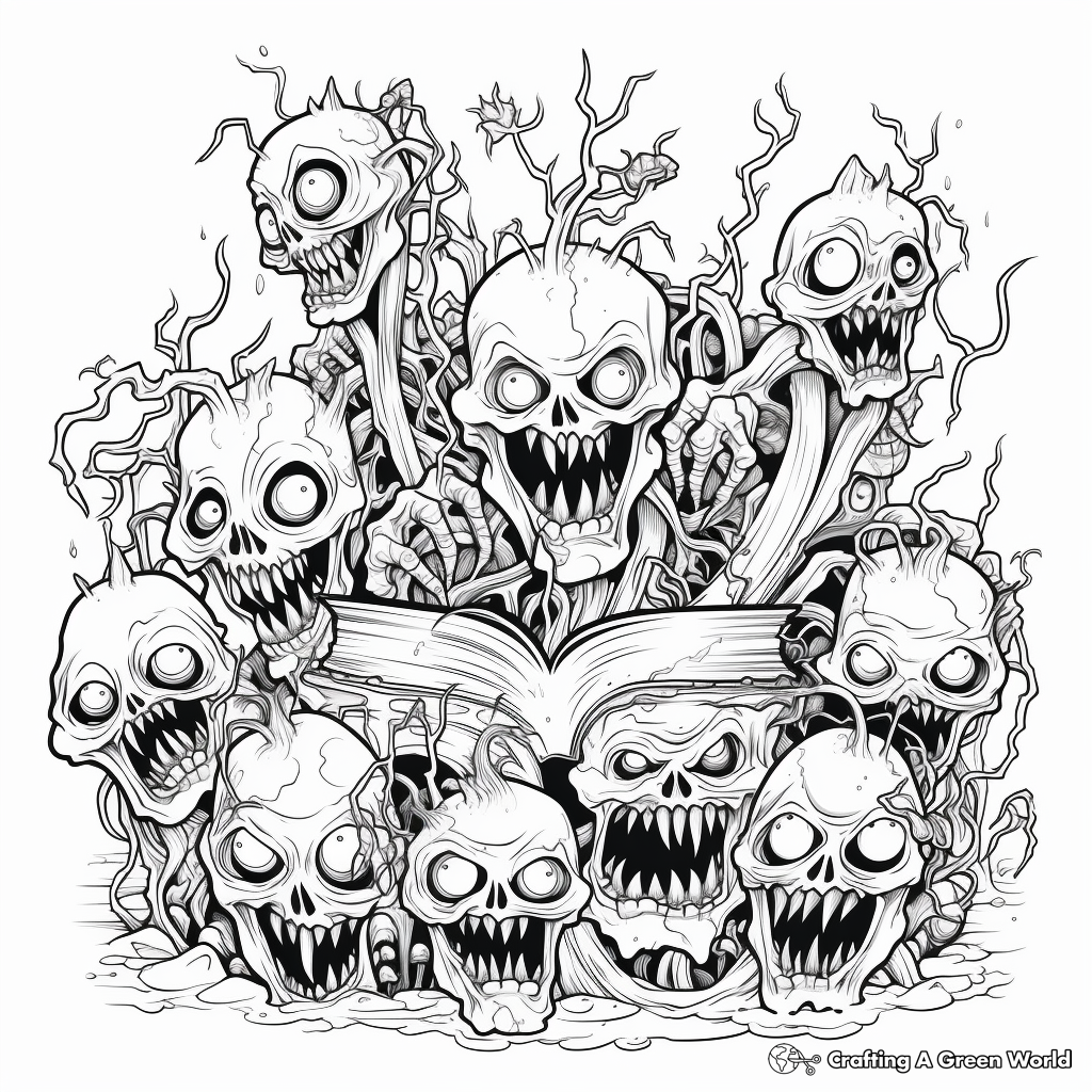 Zombie Invasion Coloring Pages 4