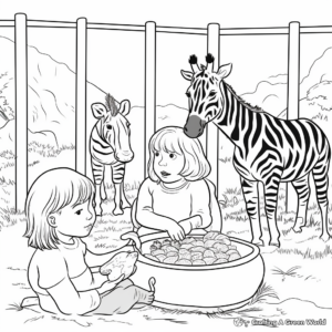 Zoo Animals Feeding Time Coloring Pages 3