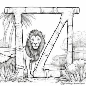 Zoo Entrance with Bright Banners Coloring Pages 2