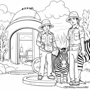 Zoo Keepers in Action Coloring Pages 2