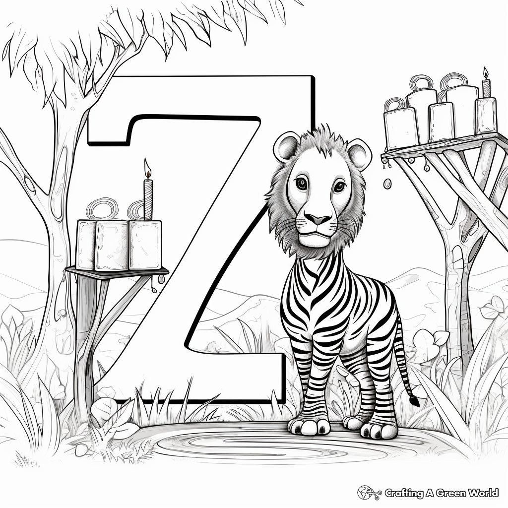 Zoo-Themed Birthday Party Coloring Pages 2