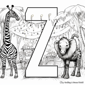 Zoo-Themed Birthday Party Coloring Pages 4