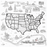 2023 USA Map with Events Coloring Pages 1