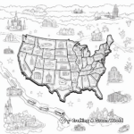 2023 USA Map with Events Coloring Pages 2