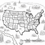 2023 USA Map with Events Coloring Pages 4