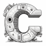 3D Letter C Coloring Pages for Kids 1