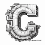 3D Letter C Coloring Pages for Kids 2